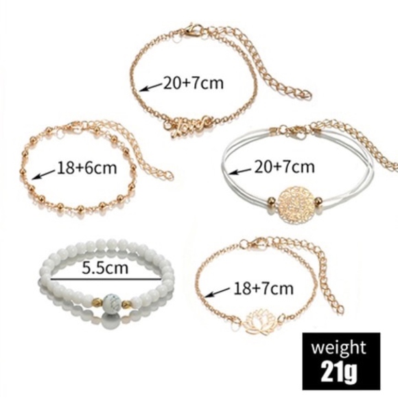 4 for $25 SALE!!!! 5 Piece Charm Bracelets - Picture 2 of 4